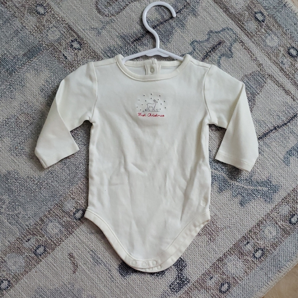 Janie and Jack My First Christmas Unisex Long Sleeve Bodysuit Sz3-6m
